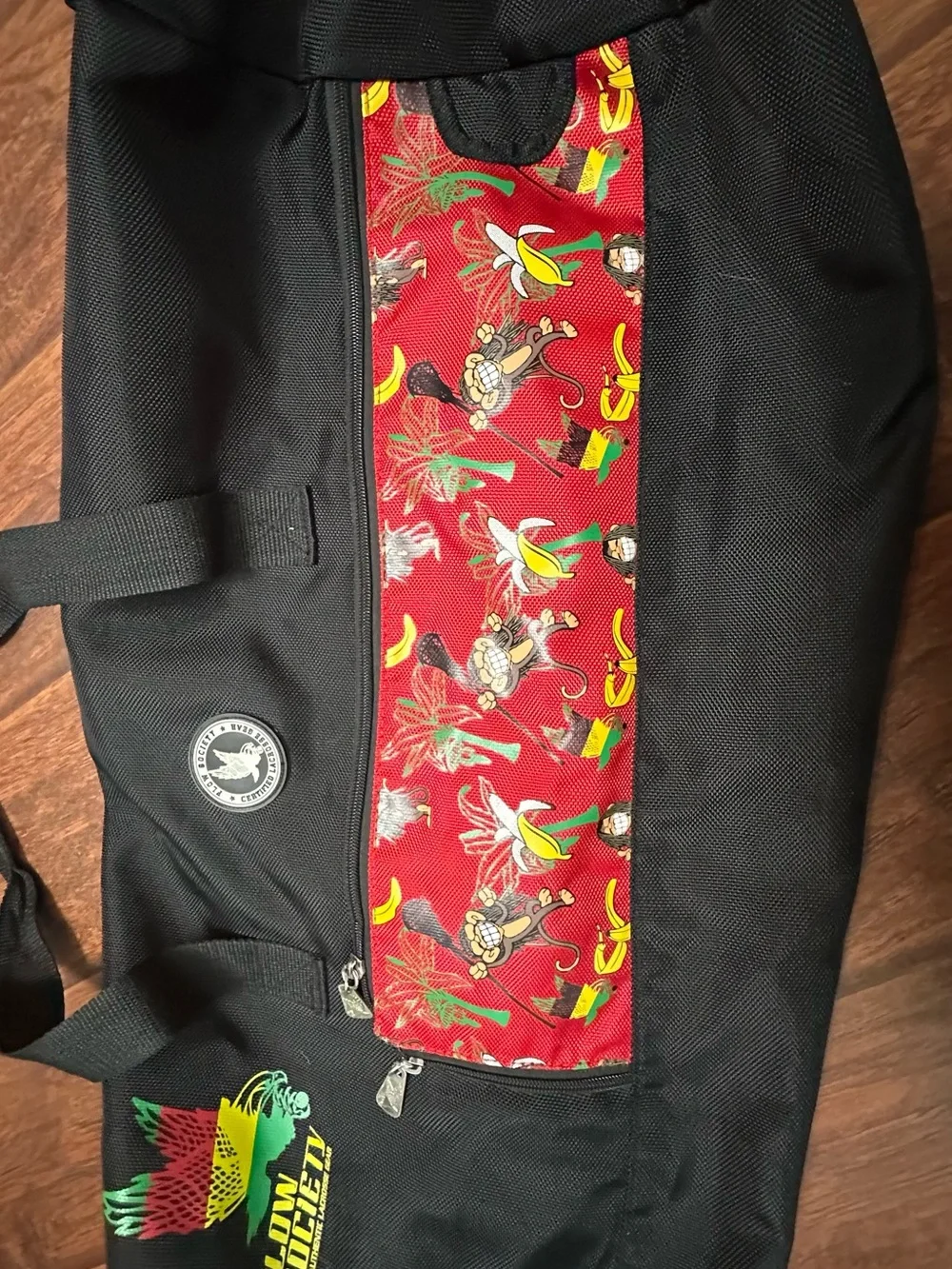 Rare authentic Flow Society Rasta Monkey Banana Lacrosse Duffel Gear Bag AA23